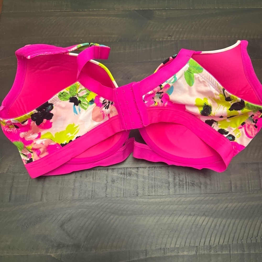 Cacique Lane Bryant Printed Boost Balconette Bra With Cutout Mini Floral 46F - Picture 3 of 10